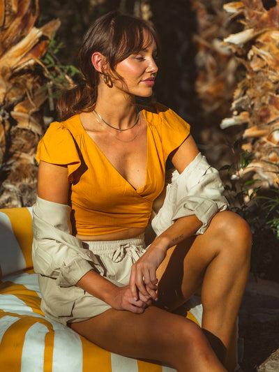 Anais Cropped Wrap Top