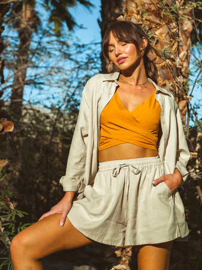 Anais Cropped Wrap Top