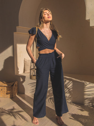 Anais Cropped Wrap Top